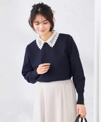 K2FED10049 a.v.v 【2WAY】レース衿付ニットプルオーバー
