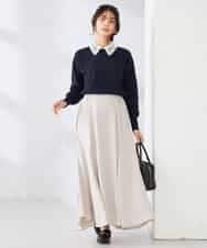 K2FED10049 a.v.v(アー・ヴェ・ヴェ) 【2WAY】レース衿付ニットプルオーバー ネイビー