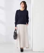 K2FED10049 a.v.v(アー・ヴェ・ヴェ) 【2WAY】レース衿付ニットプルオーバー ネイビー