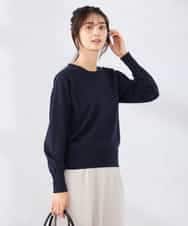 K2FED10049 a.v.v(アー・ヴェ・ヴェ) 【2WAY】レース衿付ニットプルオーバー ネイビー