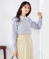 K2FED10049 a.v.v(アー・ヴェ・ヴェ) 【2WAY】レース衿付ニットプルオーバー ネイビー