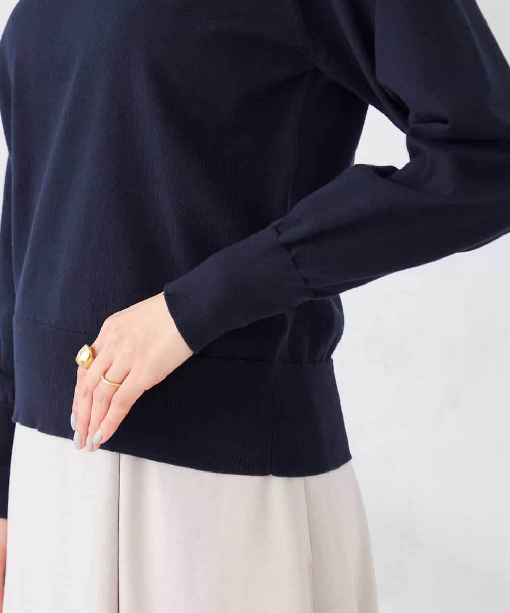 K2FED10049 a.v.v(アー・ヴェ・ヴェ) 【2WAY】レース衿付ニットプルオーバー ネイビー