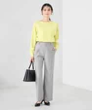 K2FED11044 a.v.v(アー・ヴェ・ヴェ) 【洗える/UVカット】ボートネック袖タックニット コーラルピンク