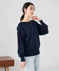 K2FED11044 a.v.v(アー・ヴェ・ヴェ) 【洗える/UVカット】ボートネック袖タックニット コーラルピンク