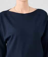 K2FED11044 a.v.v(アー・ヴェ・ヴェ) 【洗える/UVカット】ボートネック袖タックニット コーラルピンク