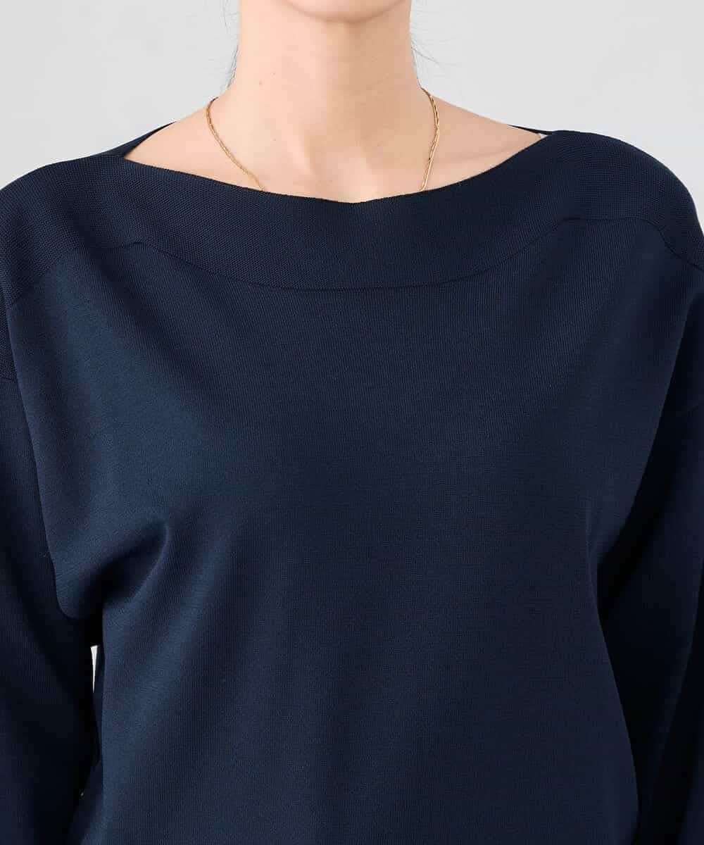 K2FED11044 a.v.v(アー・ヴェ・ヴェ) 【洗える/UVカット】ボートネック袖タックニット コーラルピンク