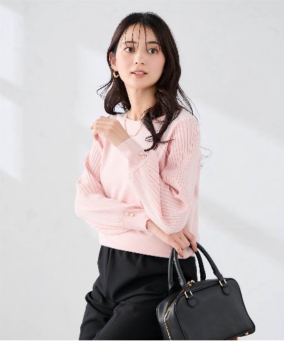 K2FED12044 a.v.v プリーツスリーブニット