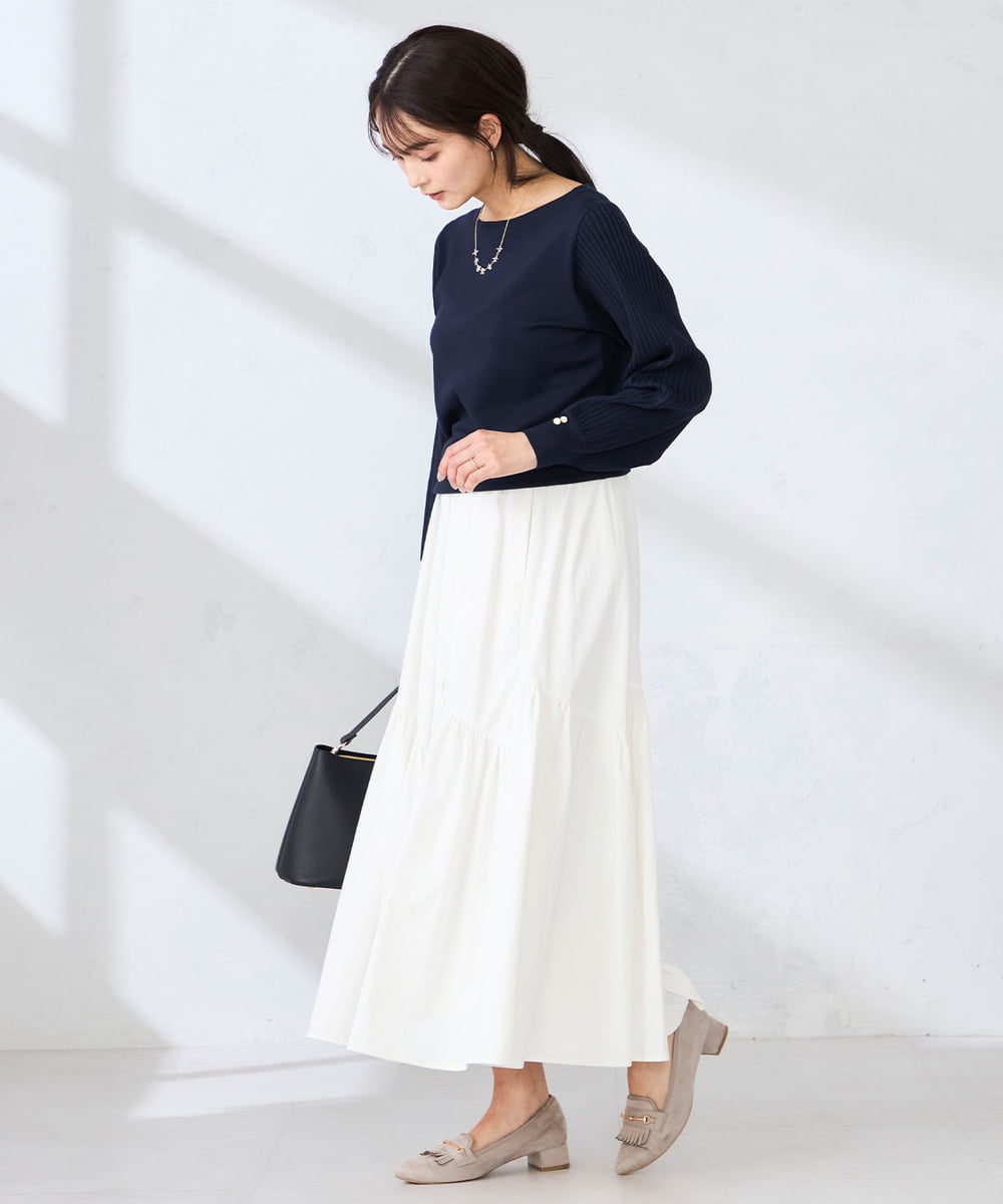 K2FED12044 a.v.v(アー・ヴェ・ヴェ) プリーツスリーブニット ピンク