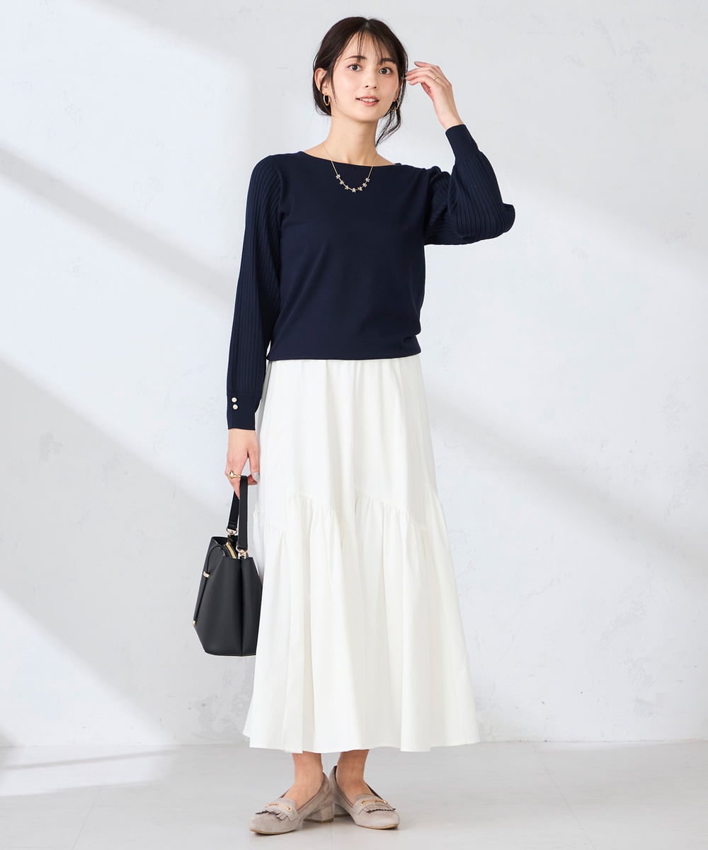 K2FED12044 a.v.v(アー・ヴェ・ヴェ) プリーツスリーブニット ピンク