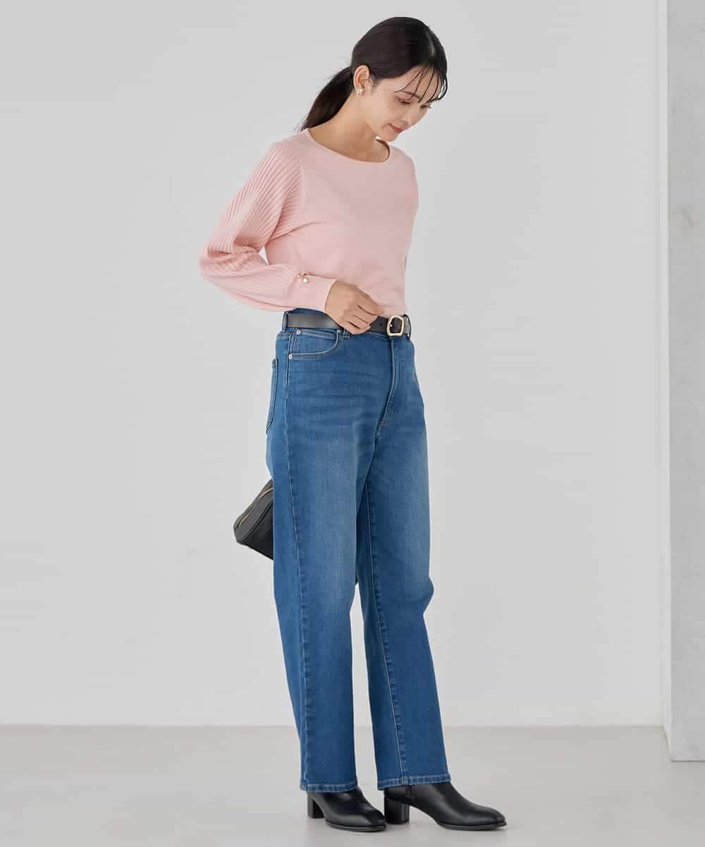 K2FED12044 a.v.v(アー・ヴェ・ヴェ) プリーツスリーブニット ピンク