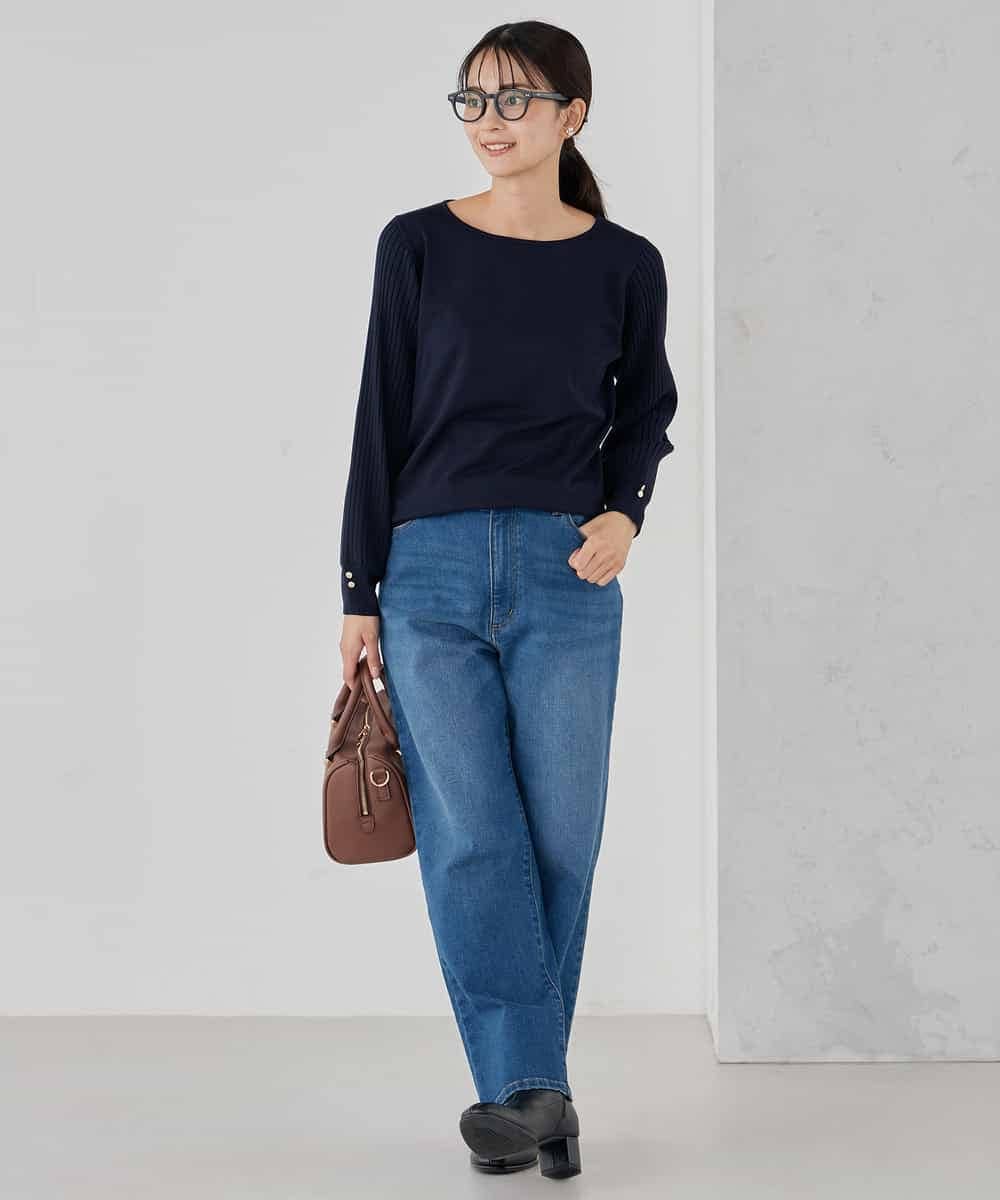 K2FED12044 a.v.v(アー・ヴェ・ヴェ) プリーツスリーブニット ピンク