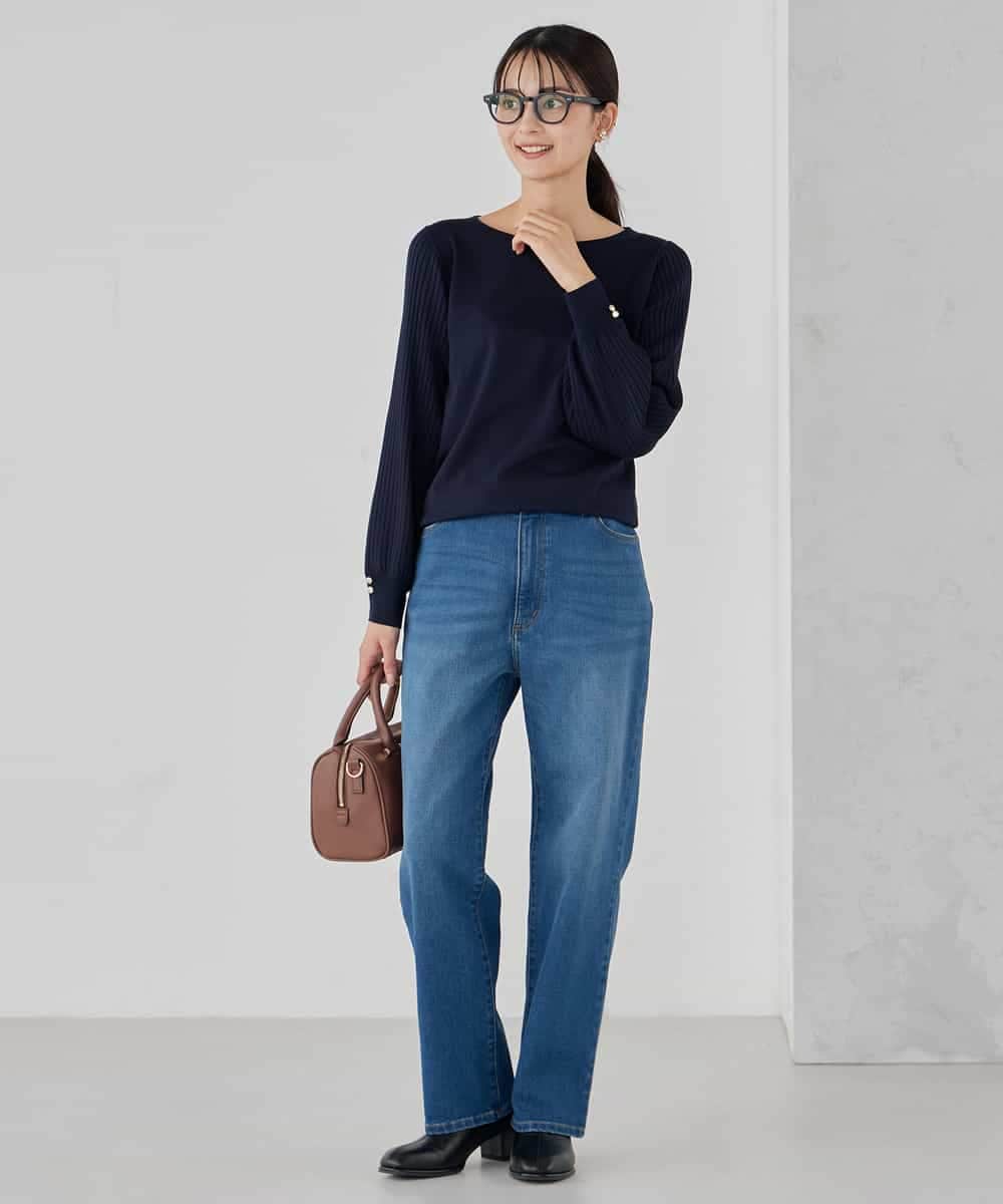 K2FED12044 a.v.v(アー・ヴェ・ヴェ) プリーツスリーブニット ピンク