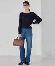 K2FED12044 a.v.v(アー・ヴェ・ヴェ) プリーツスリーブニット ピンク