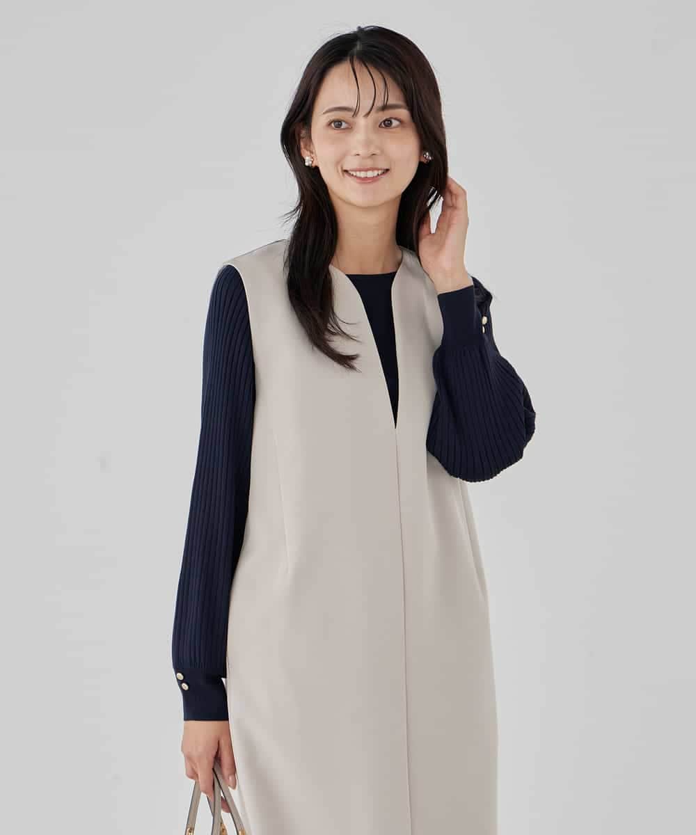 K2FED12044 a.v.v(アー・ヴェ・ヴェ) プリーツスリーブニット ピンク