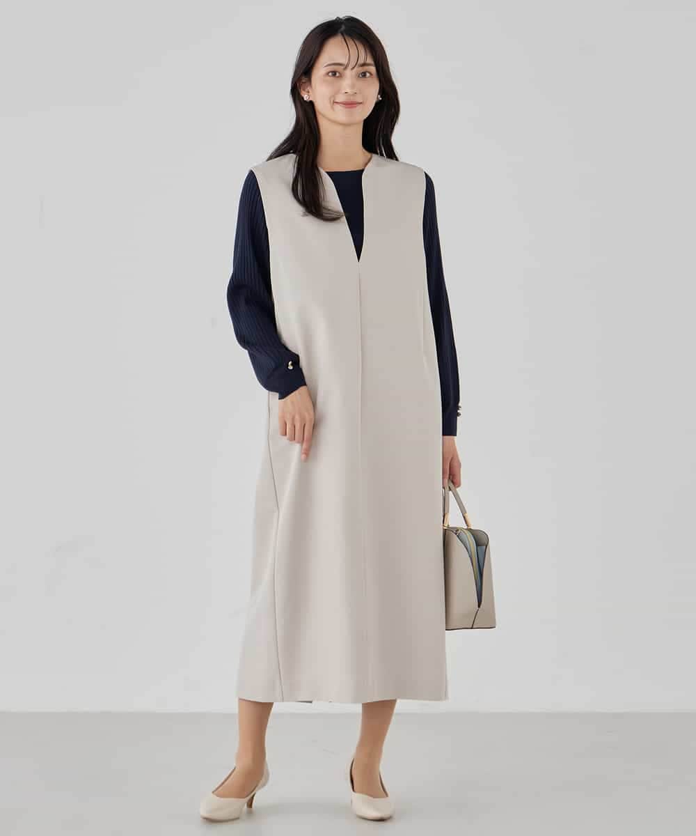 K2FED12044 a.v.v(アー・ヴェ・ヴェ) プリーツスリーブニット ピンク