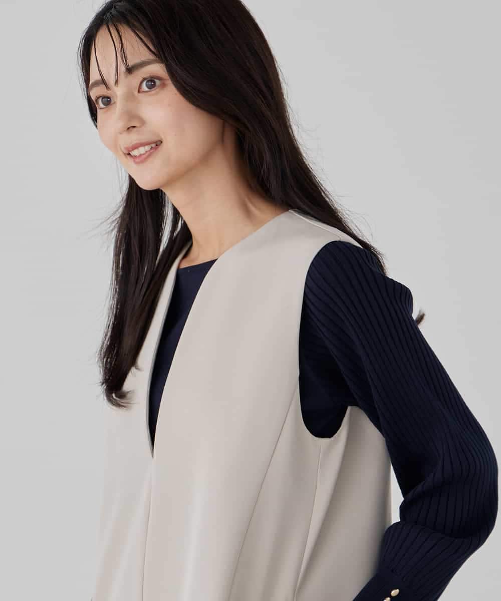 K2FED12044 a.v.v(アー・ヴェ・ヴェ) プリーツスリーブニット ピンク