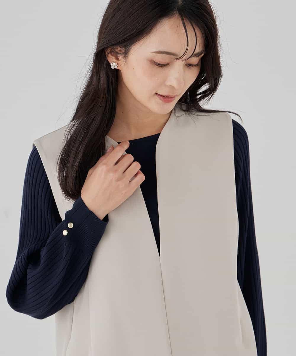 K2FED12044 a.v.v(アー・ヴェ・ヴェ) プリーツスリーブニット ピンク