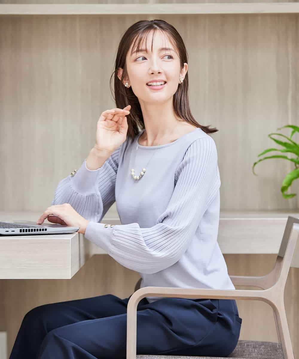 K2FED12044 a.v.v(アー・ヴェ・ヴェ) プリーツスリーブニット ピンク