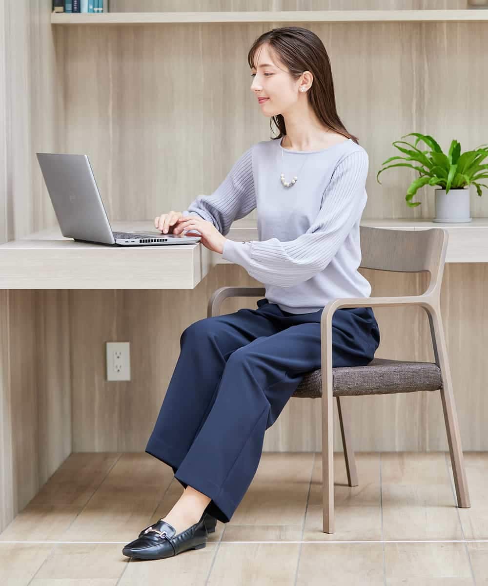 K2FED12044 a.v.v(アー・ヴェ・ヴェ) プリーツスリーブニット ピンク