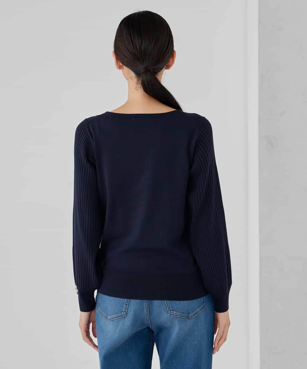 K2FED12044 a.v.v(アー・ヴェ・ヴェ) プリーツスリーブニット ピンク