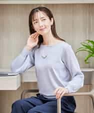 K2FED12044 a.v.v(アー・ヴェ・ヴェ) プリーツスリーブニット ライトグレー