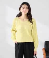 K2FED15044 a.v.v(アー・ヴェ・ヴェ) 【洗える/UVカット】プリーツライクニット ライトイエロー