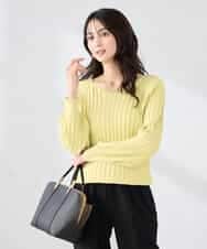 K2FED15044 a.v.v(アー・ヴェ・ヴェ) 【洗える/UVカット】プリーツライクニット ライトイエロー