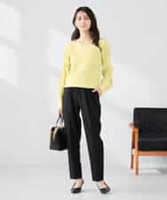 K2FED15044 a.v.v(アー・ヴェ・ヴェ) 【洗える/UVカット】プリーツライクニット ライトイエロー