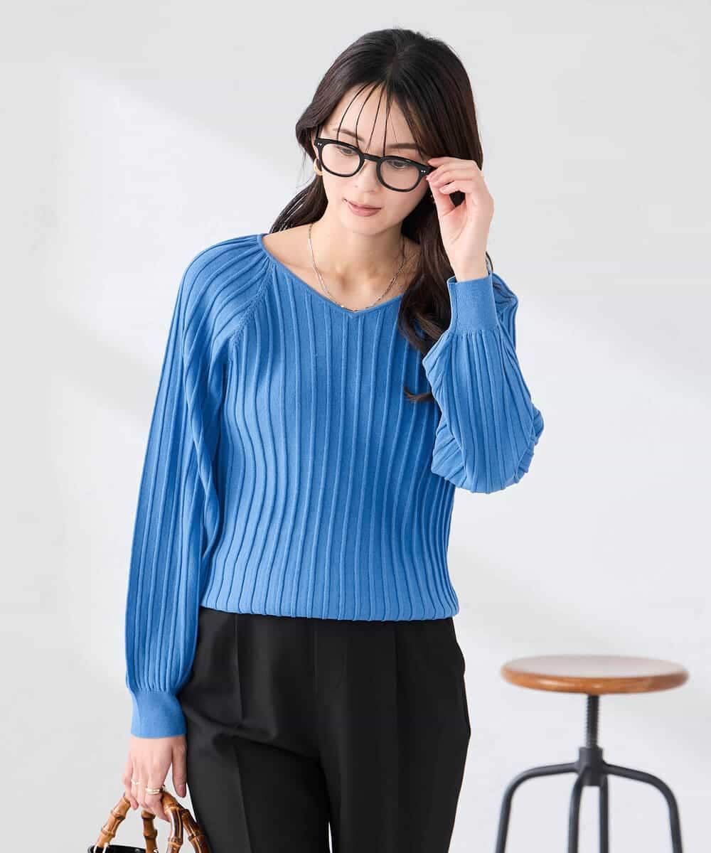 K2FED15044 a.v.v(アー・ヴェ・ヴェ) 【洗える/UVカット】プリーツライクニット ライトイエロー