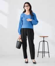 K2FED15044 a.v.v(アー・ヴェ・ヴェ) 【洗える/UVカット】プリーツライクニット ライトイエロー