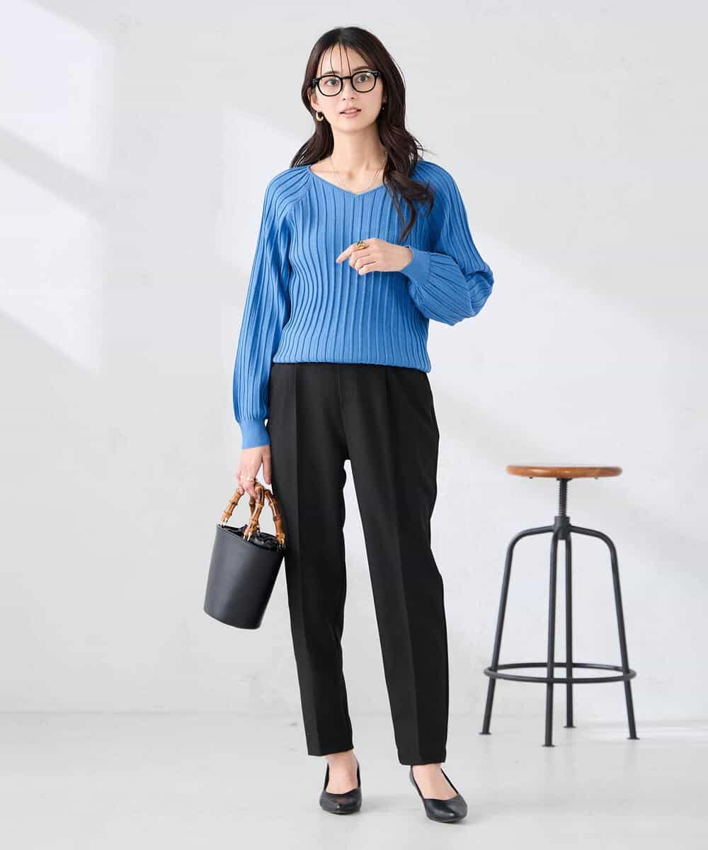 K2FED15044 a.v.v(アー・ヴェ・ヴェ) 【洗える/UVカット】プリーツライクニット ライトイエロー