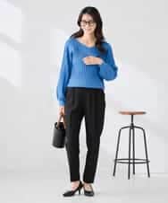 K2FED15044 a.v.v(アー・ヴェ・ヴェ) 【洗える/UVカット】プリーツライクニット ライトイエロー