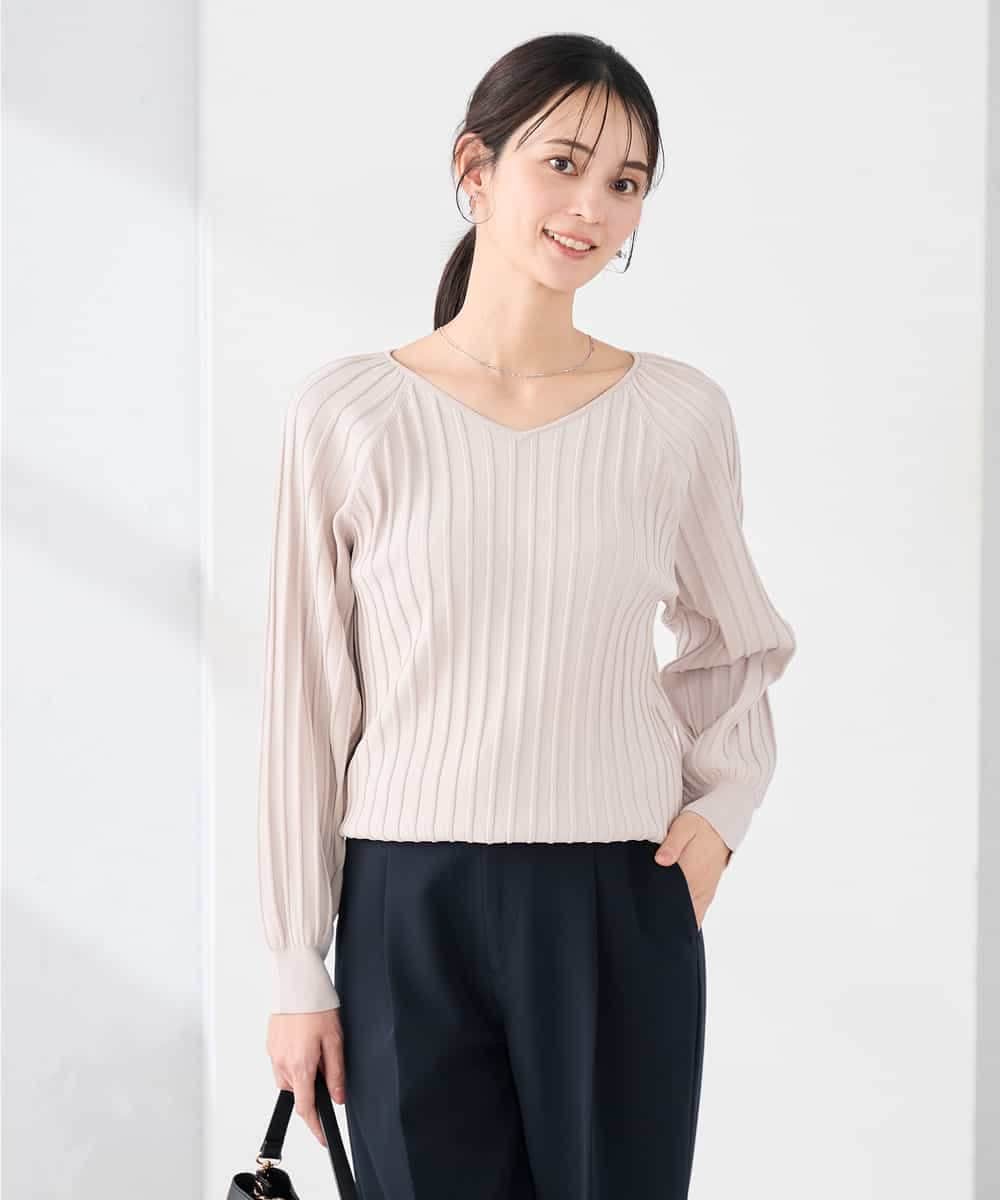 K2FED15044 a.v.v(アー・ヴェ・ヴェ) 【洗える/UVカット】プリーツライクニット ライトイエロー