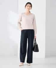 K2FED15044 a.v.v(アー・ヴェ・ヴェ) 【洗える/UVカット】プリーツライクニット ライトイエロー