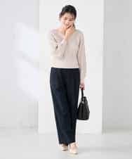 K2FED15044 a.v.v(アー・ヴェ・ヴェ) 【洗える/UVカット】プリーツライクニット ライトイエロー