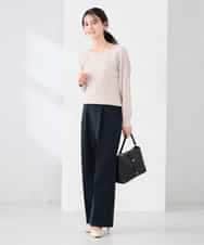 K2FED15044 a.v.v(アー・ヴェ・ヴェ) 【洗える/UVカット】プリーツライクニット ライトイエロー