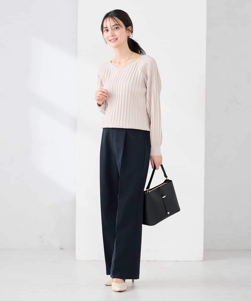 K2FED15044 a.v.v(アー・ヴェ・ヴェ) 【洗える/UVカット】プリーツライクニット ライトイエロー