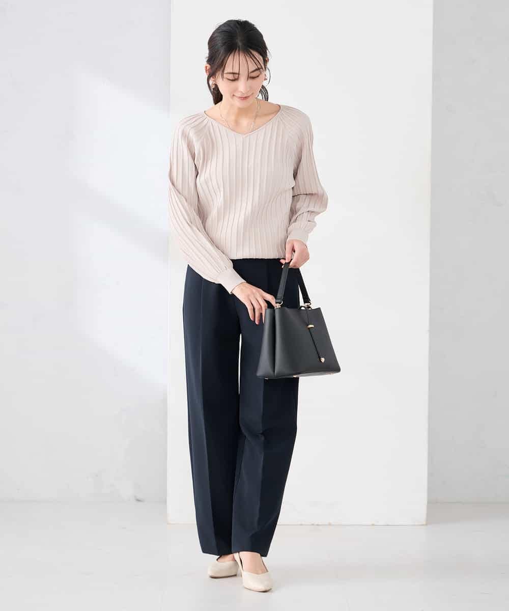 K2FED15044 a.v.v(アー・ヴェ・ヴェ) 【洗える/UVカット】プリーツライクニット ライトイエロー