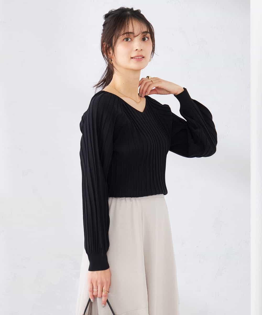 K2FED15044 a.v.v(アー・ヴェ・ヴェ) 【洗える/UVカット】プリーツライクニット ライトイエロー