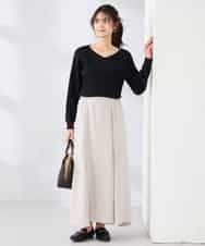 K2FED15044 a.v.v(アー・ヴェ・ヴェ) 【洗える/UVカット】プリーツライクニット ライトイエロー