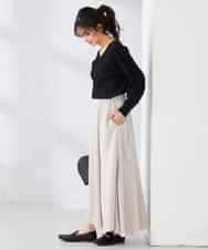 K2FED15044 a.v.v(アー・ヴェ・ヴェ) 【洗える/UVカット】プリーツライクニット ライトイエロー