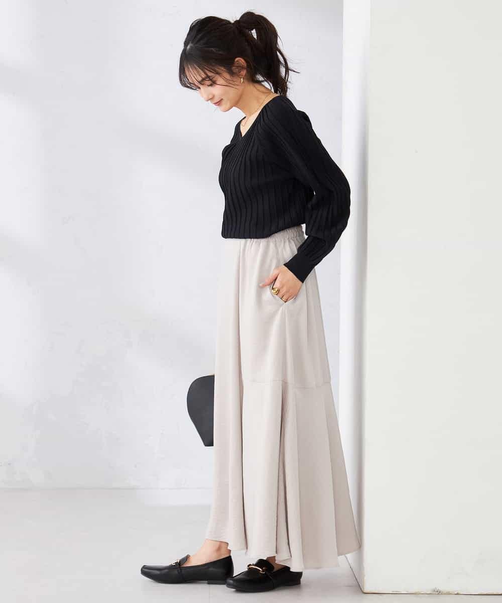 K2FED15044 a.v.v(アー・ヴェ・ヴェ) 【洗える/UVカット】プリーツライクニット ライトイエロー