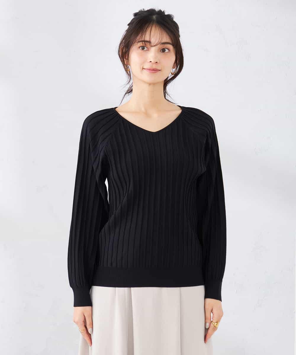 K2FED15044 a.v.v(アー・ヴェ・ヴェ) 【洗える/UVカット】プリーツライクニット ライトイエロー