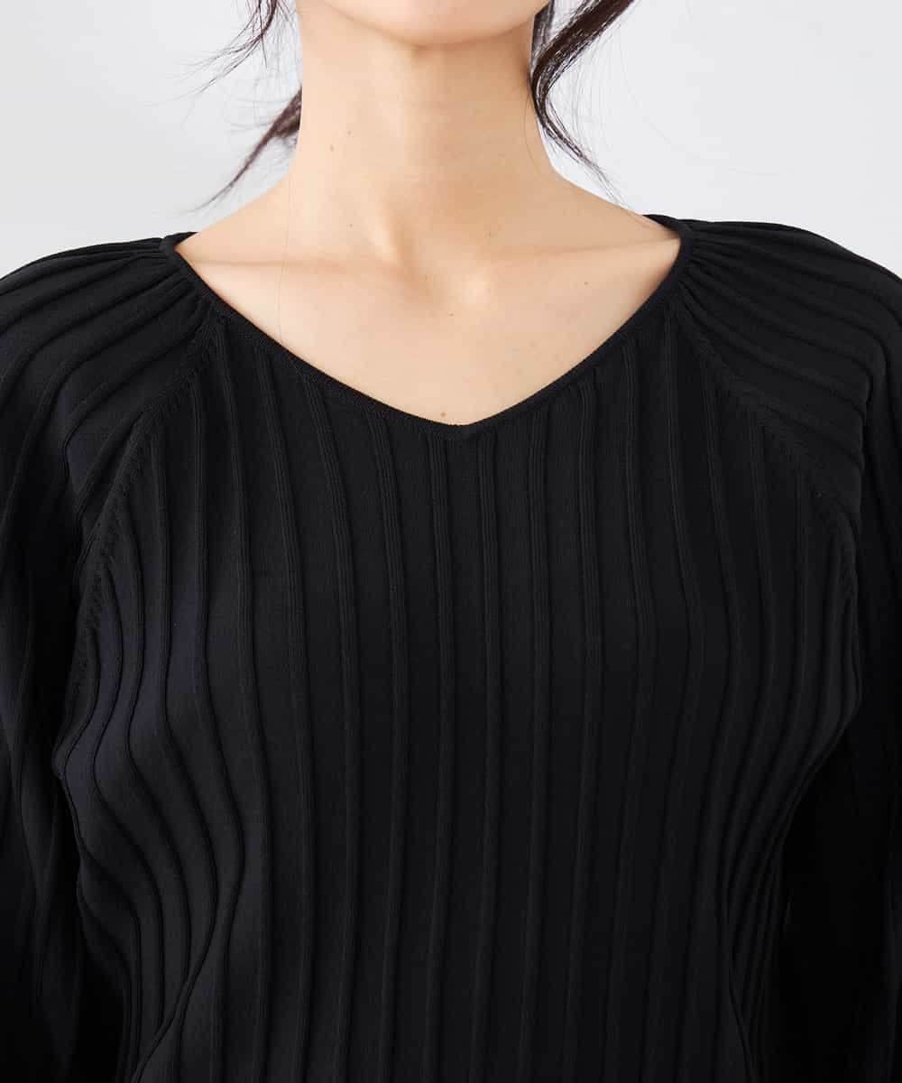 K2FED15044 a.v.v(アー・ヴェ・ヴェ) 【洗える/UVカット】プリーツライクニット ライトイエロー