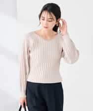 K2FED15044 a.v.v(アー・ヴェ・ヴェ) 【洗える/UVカット】プリーツライクニット グレージュ