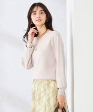 K2FED59039 a.v.v(アー・ヴェ・ヴェ) 【洗える/UVカット】Vネックパフスリーブニット グレージュ