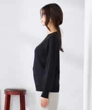 K2FED59039 a.v.v(アー・ヴェ・ヴェ) 【洗える/UVカット】Vネックパフスリーブニット ライトイエロー