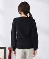 K2FED59039 a.v.v(アー・ヴェ・ヴェ) 【洗える/UVカット】Vネックパフスリーブニット ライトイエロー