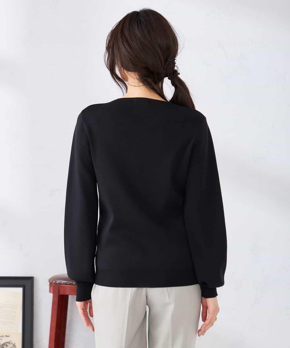 K2FED59039 a.v.v(アー・ヴェ・ヴェ) 【洗える/UVカット】Vネックパフスリーブニット ライトイエロー