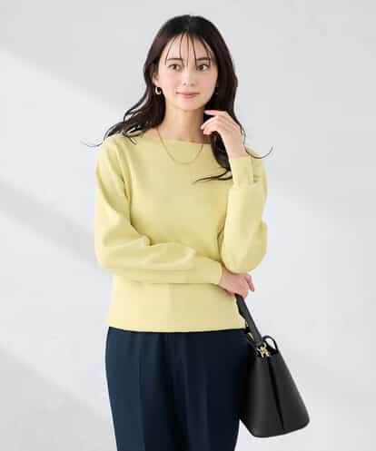 K2FED69039 a.v.v 【WEB限定/洗える/UVカット】ボートネックパフスリーブニット